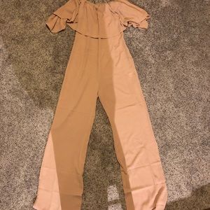 Nude off the shoulder jumpsuit brand new